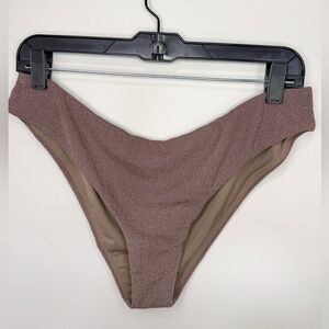 Vetchy Laguna Bikini Bottoms NWT Gold Lurex on Chocolate Brown XL